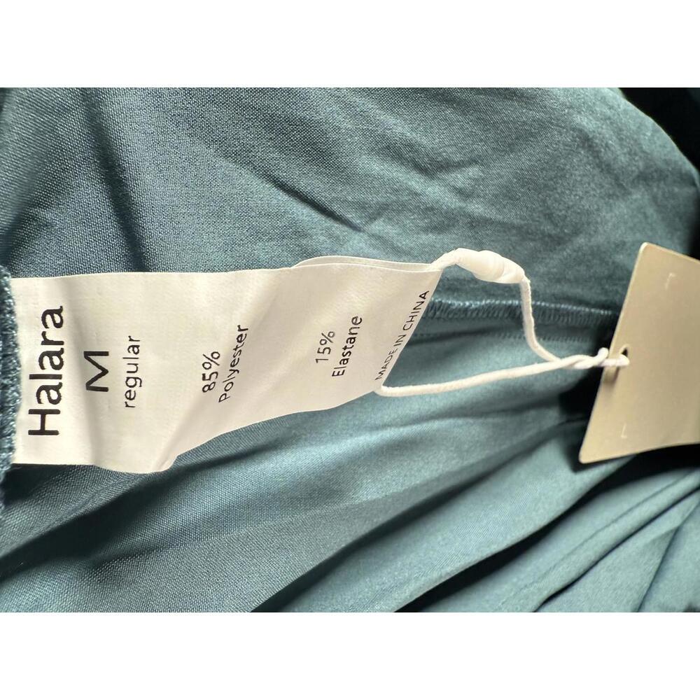 NWT Halara Breezeful High Waist Shirred Flowy Palazzo Casual Pants Stone Blue, M - Picture 7 of 13
